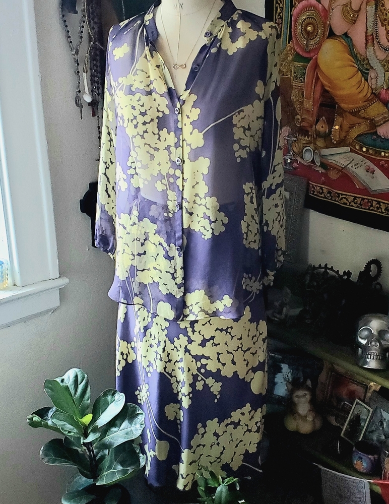 Emanuel Ungaro silk skirt set